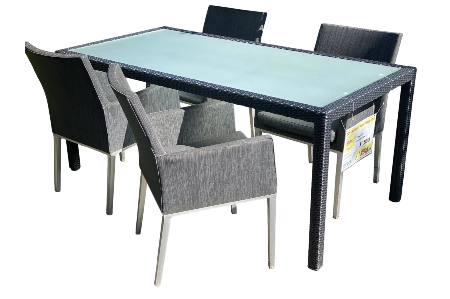 PHOENIX Glas Tisch mit Stühlen